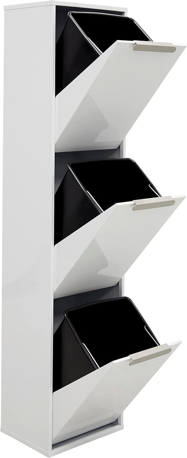 ARREGUI Ecoclas CR301-E Mülltrennsystem aus Stahl | 3 Fächer Mülleimer für die Küche | 3x17L (51L) |