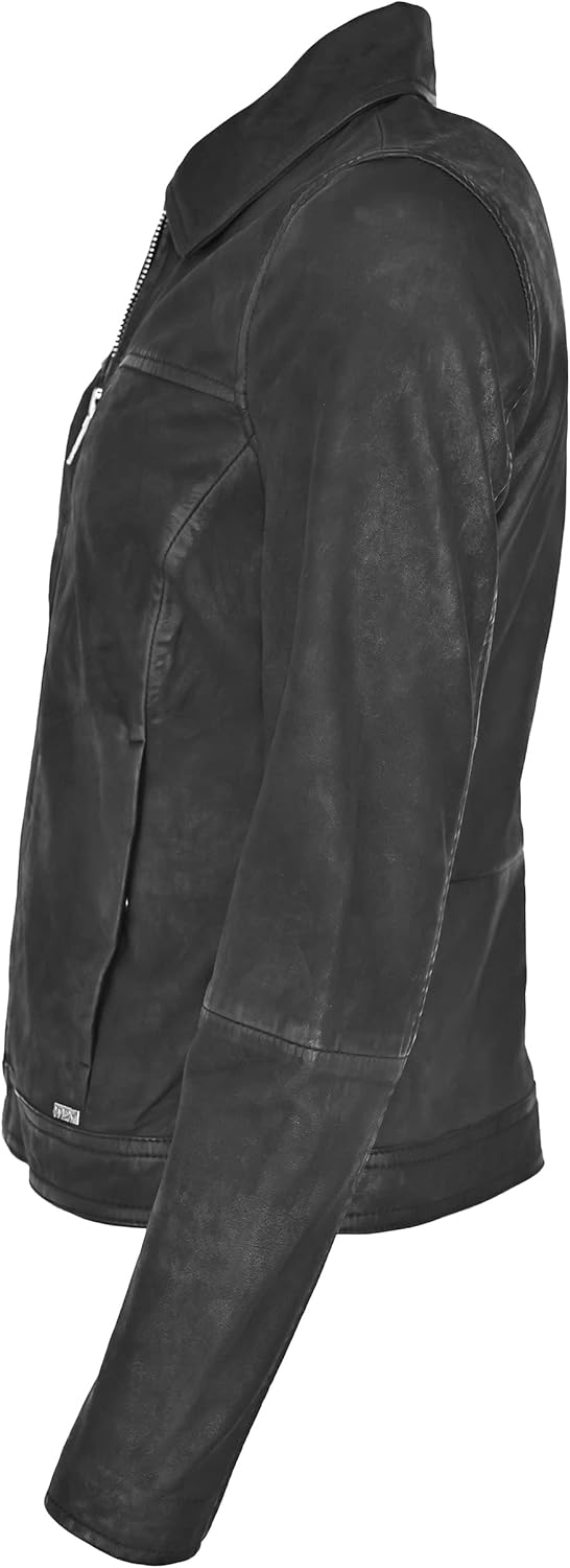 MAZE Damen Lederjacke 4202117 S Schwarz, S Schwarz