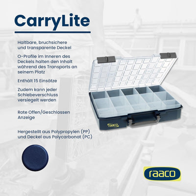 raaco Sortimentskoffer CarryLite 80, 5 x 10-15, blau, 136310