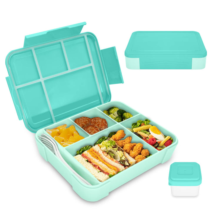 IJIAMY Brotdose Kinder mit Fächern, 1300ml Jausenbox Kinder, Auslaufsicher Bento Box, Lunchbox Kinde