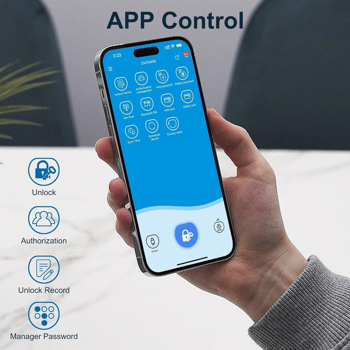 RUILON Elektronisches Türschloss mit Passwort,RFID-Karte,Bluetooth APP,Tastatur,Schlüsselloses Türsc