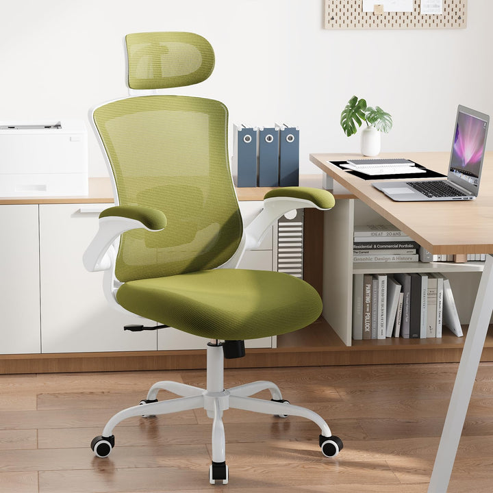 COLAMY Bürostuhl Mesh Computerstuhl, Bürostuhl Ergonomisch, Arbeitsstuhl mit Verstellbarer Kopfstütz