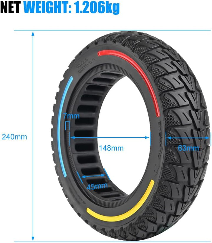 60/70-6,5 Vollgummireifen 10 Zoll Solide Reifen für Xiaomi 5/5 Pro/5 Max,für Ninebot Max G30/Max G30