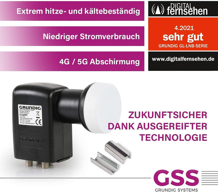 [Test SEHR GUT *] GSS Quattro LNB für Multischalter, Multiswitch geeignet - mit LTE Filter - Sat, Sa