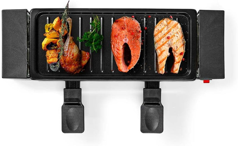 Gourmet/Raclette - Grill - 2 Personen - Spatel - Antihaft-Beschichtung - Rechteck