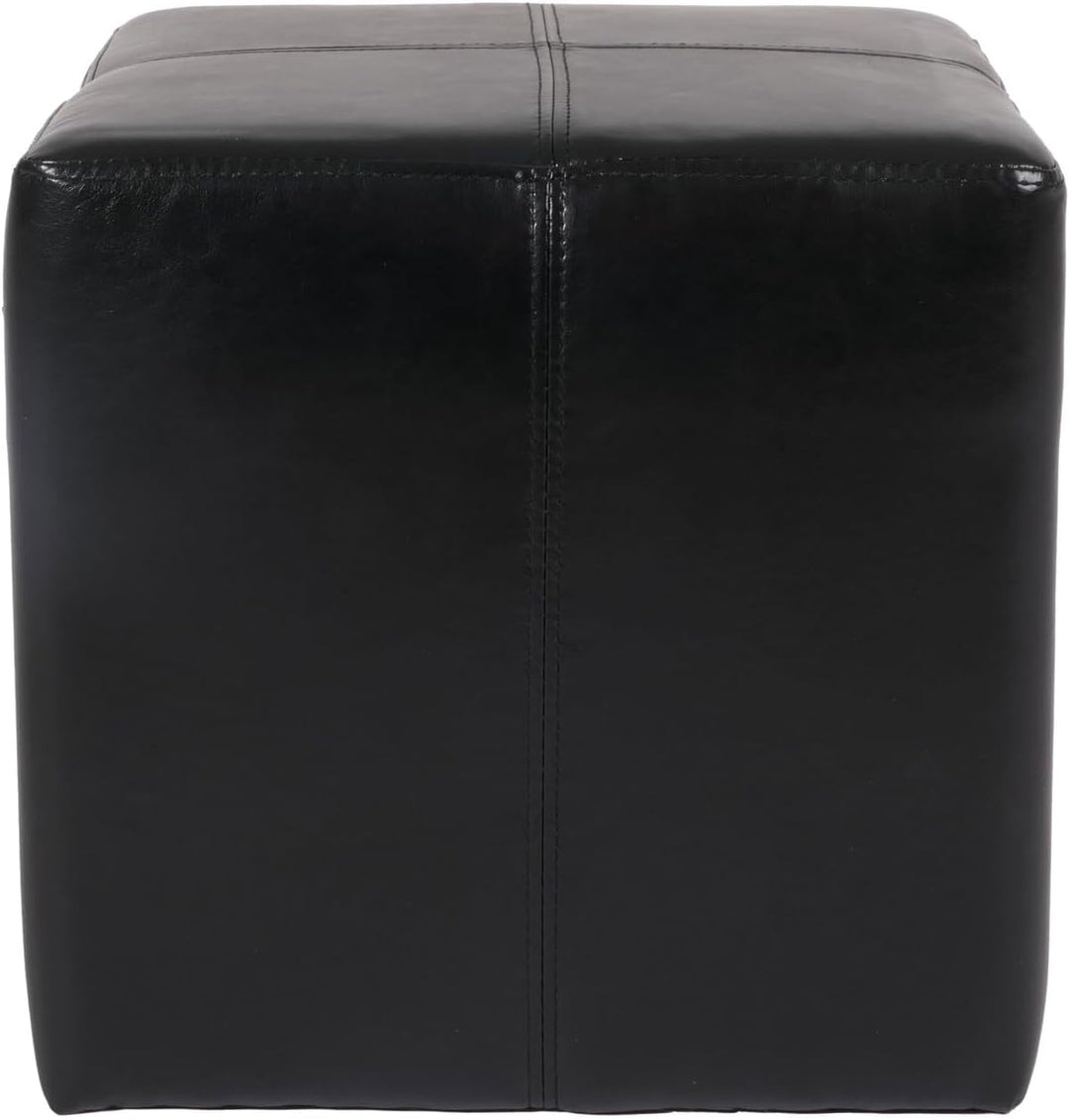 Mendler 2er-Set Sitzwürfel Hocker Sitzhocker Onex-AM, Leder + Kunstleder, 36x36x36cm - schwarz