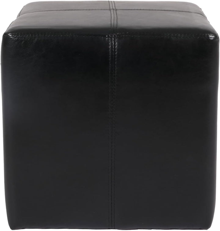 Mendler 2er-Set Sitzwürfel Hocker Sitzhocker Onex-AM, Leder + Kunstleder, 36x36x36cm - schwarz