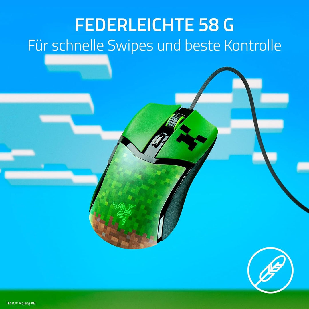 Razer Cobra Minecraft Edition - Leichte kabelgebundene Gaming-Maus - 8500 DPI Sensor (58g, optische