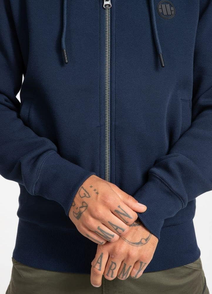Pitbull West Coast Hoodie mit Reissverschluss Pique Logo 21 Dunkelblau XL