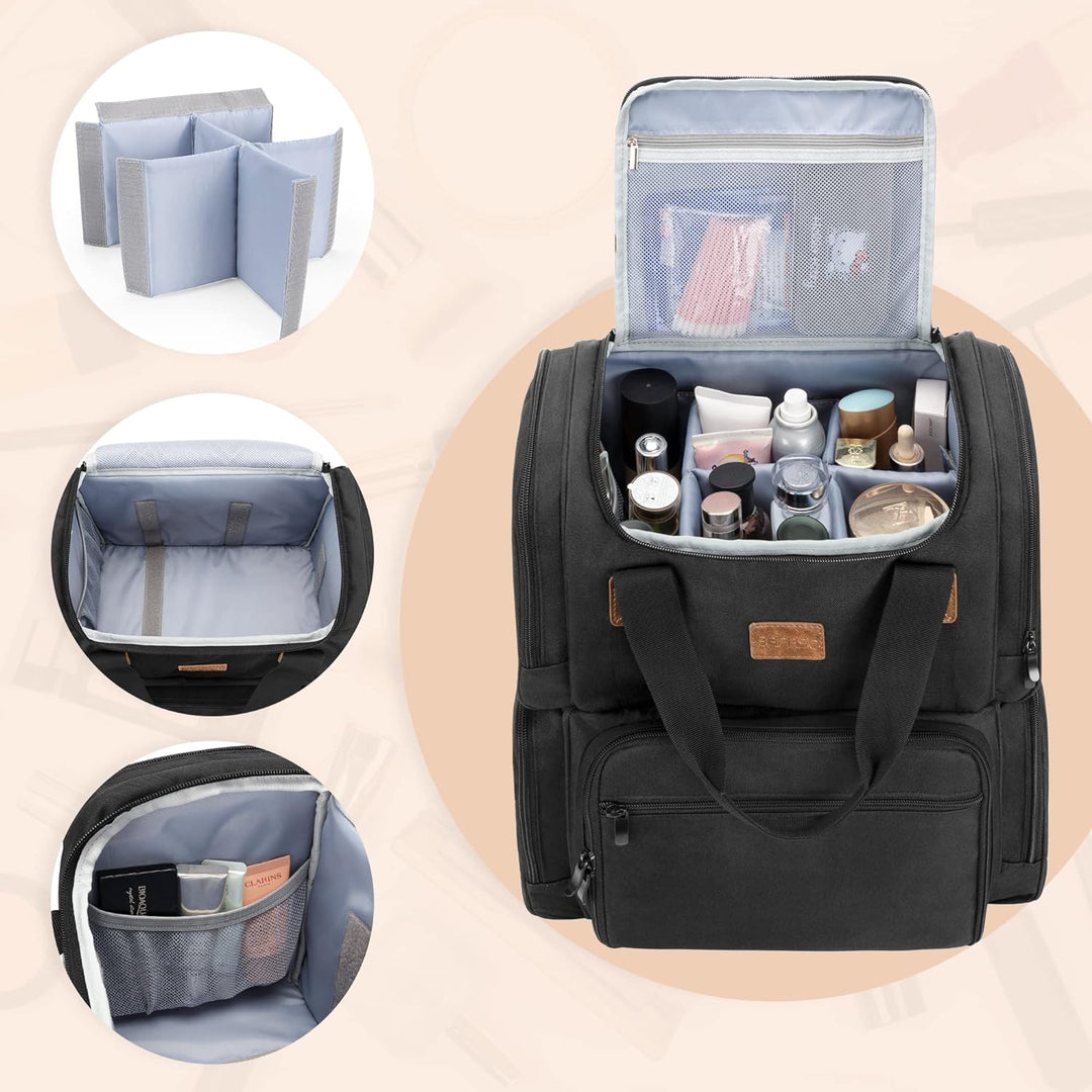BAFASO Kosmetiktasche Rucksack, Make Up Organizer Tasche für Damen, Kulturtasche Rucksack für Mädche