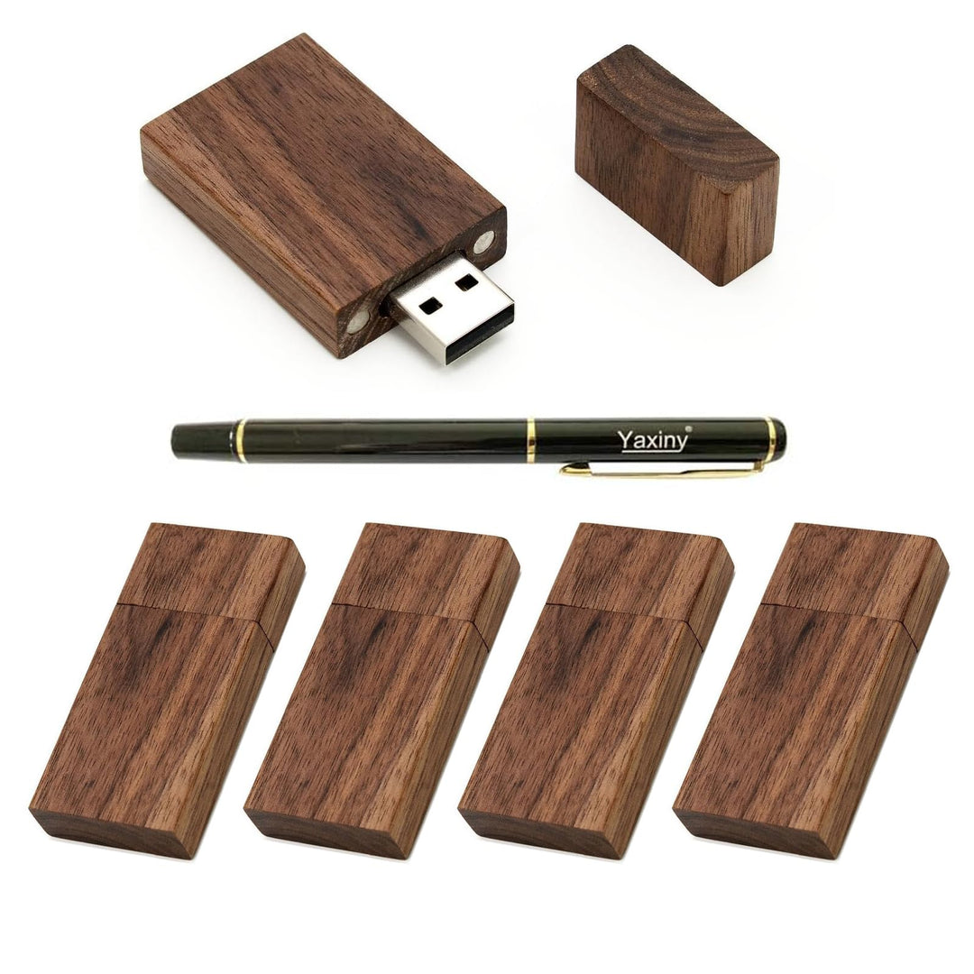 USB-Speicherstick aus Walnussholz, rechteckige Form, USB 2.0/3.0, 5er-Pack Wood USB Disk-4 3.0/16GB