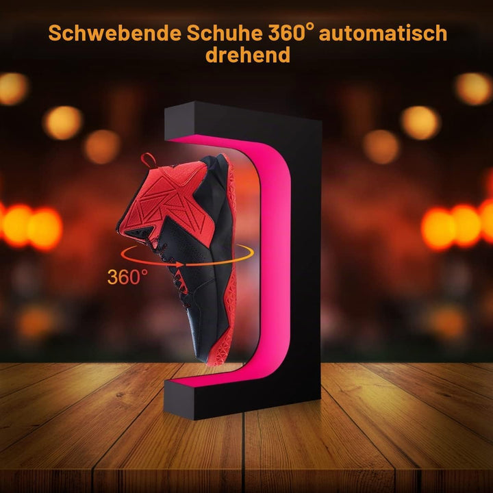 Schwebende Schuh Display Stand, Schwimmende Sneaker Stand mit Fernbedienung 16 Farben LED-Licht roti