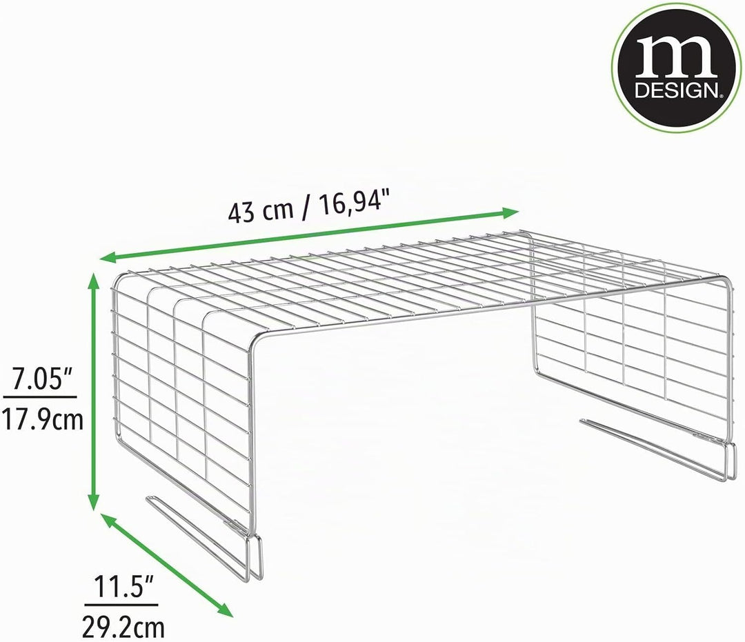 mDesign 2er-Set Drahtkorb für den Kleiderschrank – moderner Schrank Organizer mit 2 Ebenen für Kleid