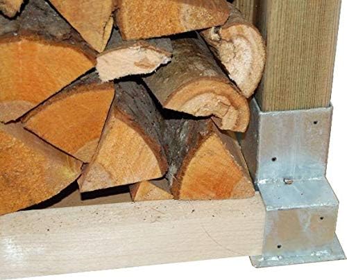 Holzstapelhilfe Feuerverzinkt stabile Holz Stapelhilfe Holzstapelhalter Brennholz Kaminholz Gestell