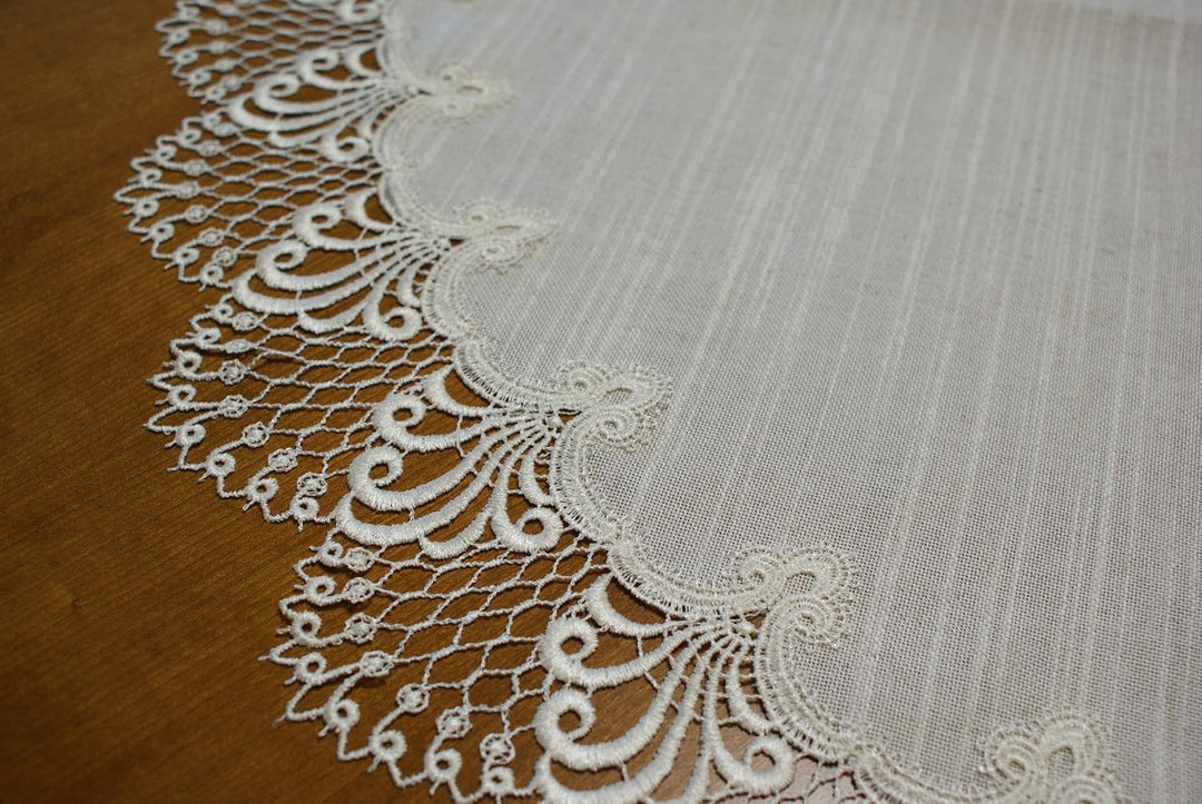 Plauener Spitze by Modespitze 3086L_14_130 Tischdecke Nizza L, Grösse 130 cm, rund 130 cm rund, 130