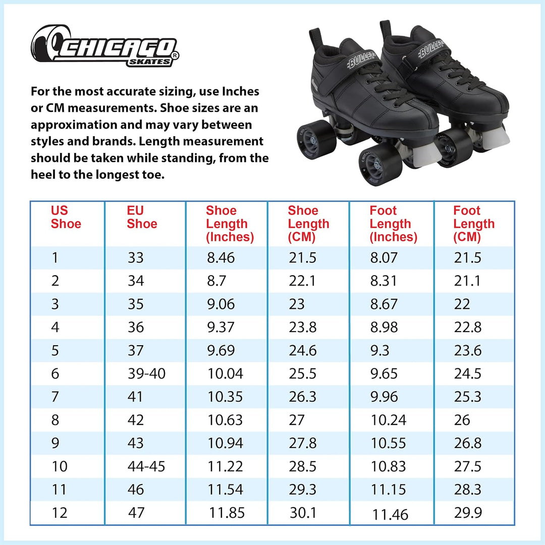 Chicago Bullet Speed Rollschuhe für Herren, Schwarz, Grösse 42