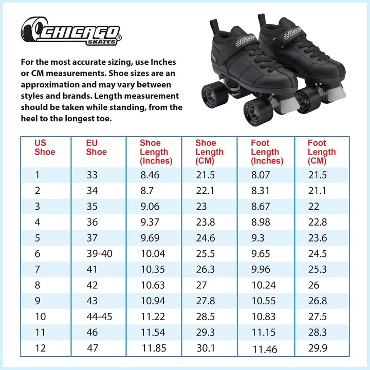 Chicago Bullet Speed Rollschuhe für Herren, Schwarz, Grösse 42