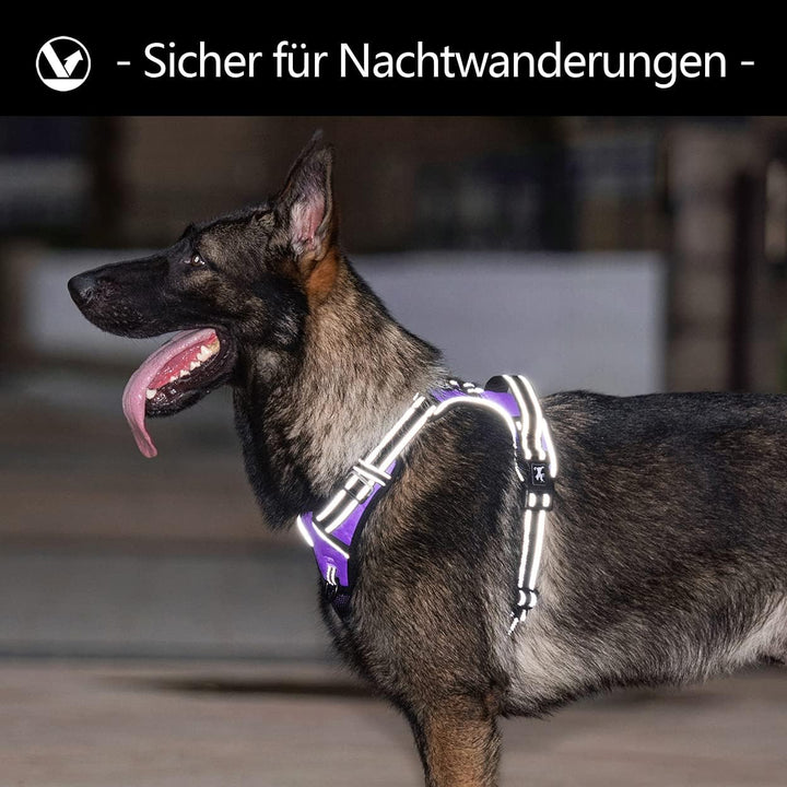 PoyPet Keine Pull Hundegeschirr Front Reflektierende Pet Weste für Hunde mit Einfache Kontrolle Grif
