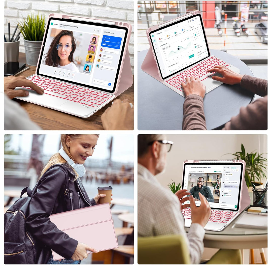 IVEOPPE Hülle mit Tastatur für iPad Pro 11" M5 2025/M4 2024 Con Touchpad, Deutsches QWERTZ Layout, M