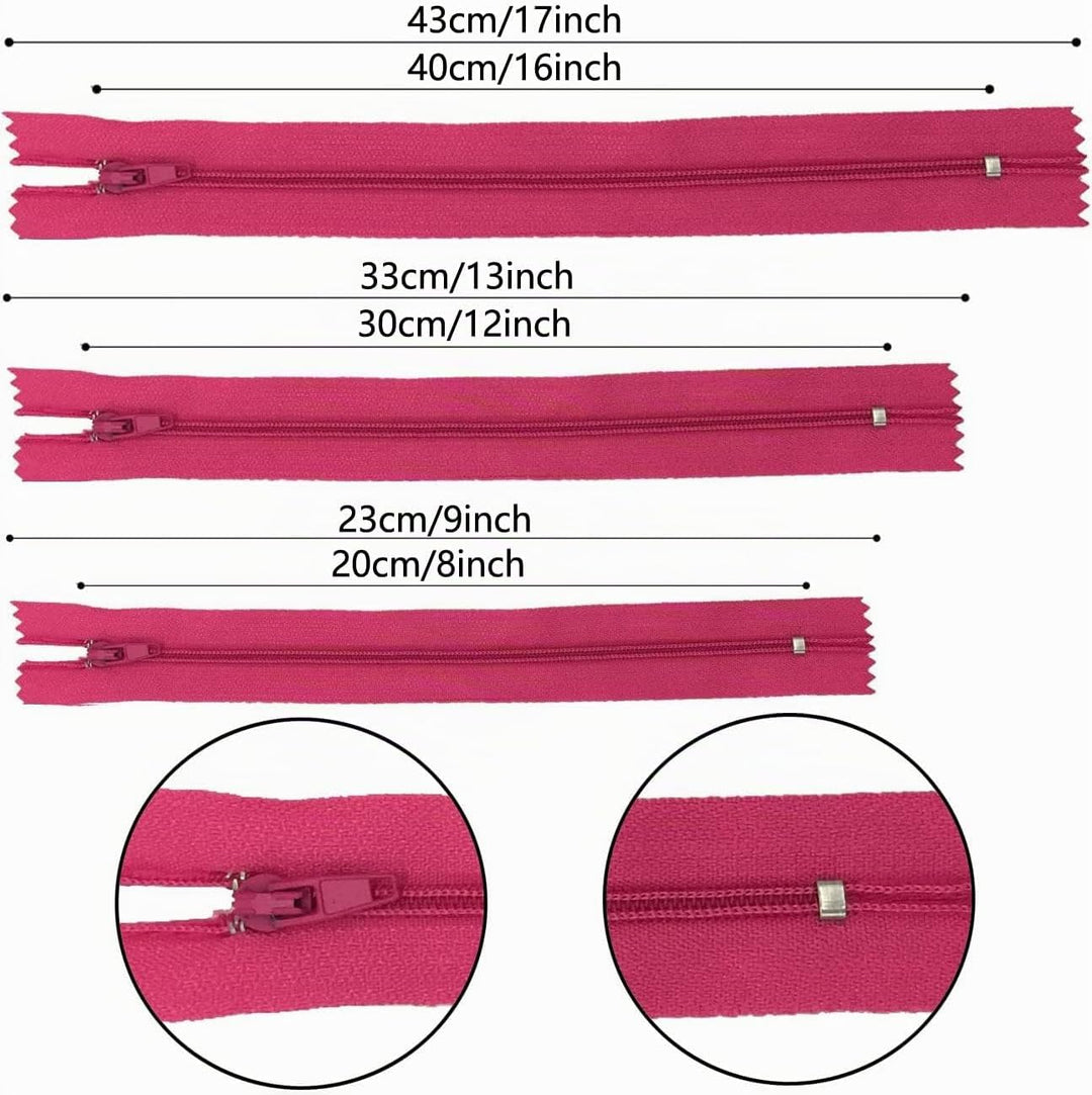 Reissverschluss, 24 Farben Nylon Reissverschlüsse, 20cm 30cm 40cm lang, 2.5cm breit für Kleidung Tas