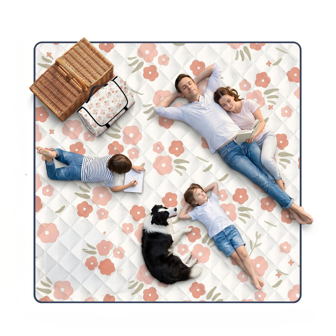 Picknickdecke Wasserdicht, Pikncik Decke Gross, Picknickdecke 200x200cm, Faltbar Leicht Tragbar Outd