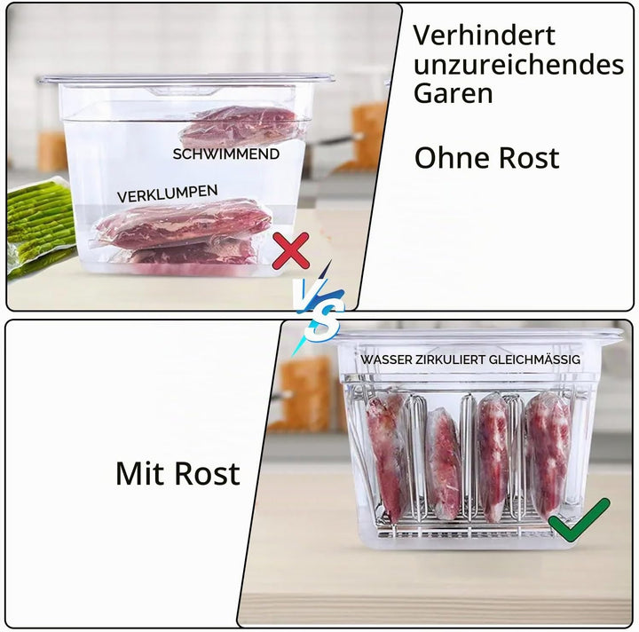 Sous Vide Behälter -11L mit Deckel und Rack für Sous Vide Stick Garer Mehrere Marken, Multifunktiona