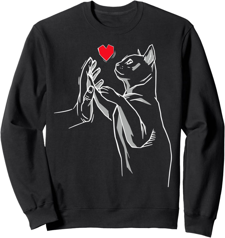 Süsse Katzen Haustier Schwarze Katze Sweatshirt