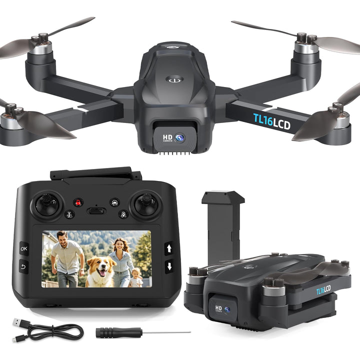TL16LCD Drohne mit Kamera 4K, FPV Drohne mit LCD Fernbedienung für Anfänger Automatische Rückkehr Fo