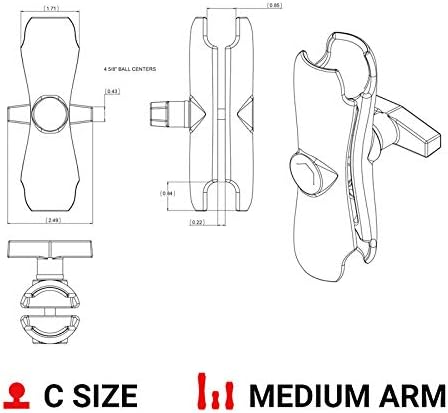 Double Socket Arm for 1.5 Ball