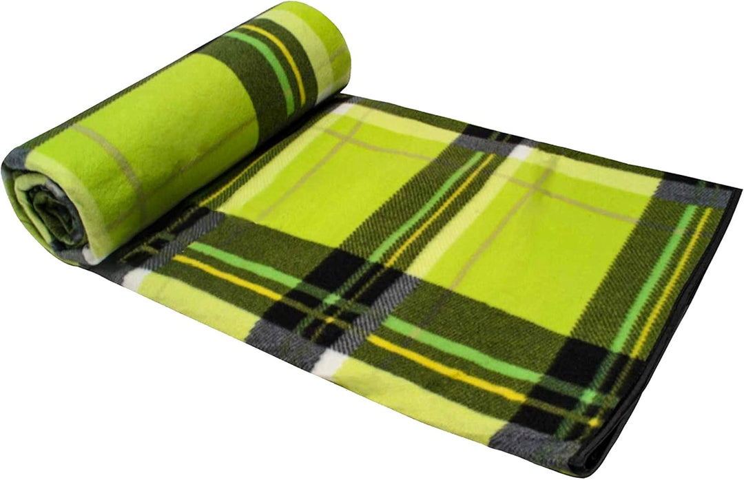 Brandsseller Fleece-Picknickdecke XXL ca. 200 x 200 cm - Unterseite Aluminiumbeschichtet - Kariert/G
