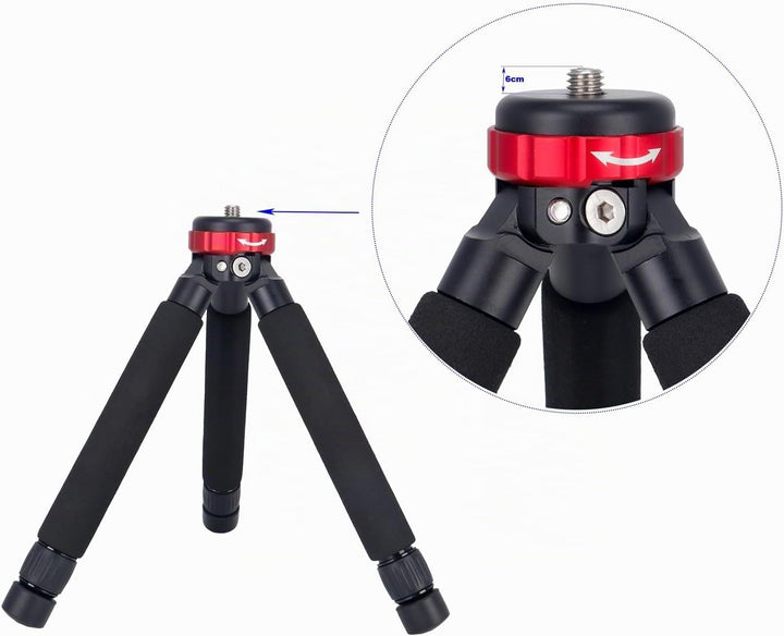 Koolehaoda Mini Kamera stativ Tischstativ, Max. Höhe 33 cm, mit 1/4 "und 3/8" Schraubbefestigung und