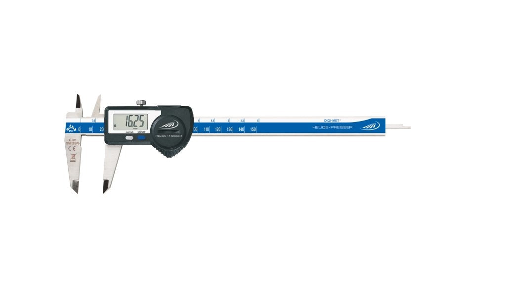 HELIOS-PREISSER 1326517 Digitaler Taschenmessschieber IP67, Data Variable mit eckigem Tiefenmass, 15