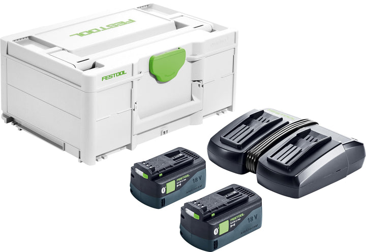 Festool Energie-Set SYS 18V 2x5,0/TCL 6 DUO (mit Akkupacks BP 18 Li 5,0, Schnellladegerät), im Systa