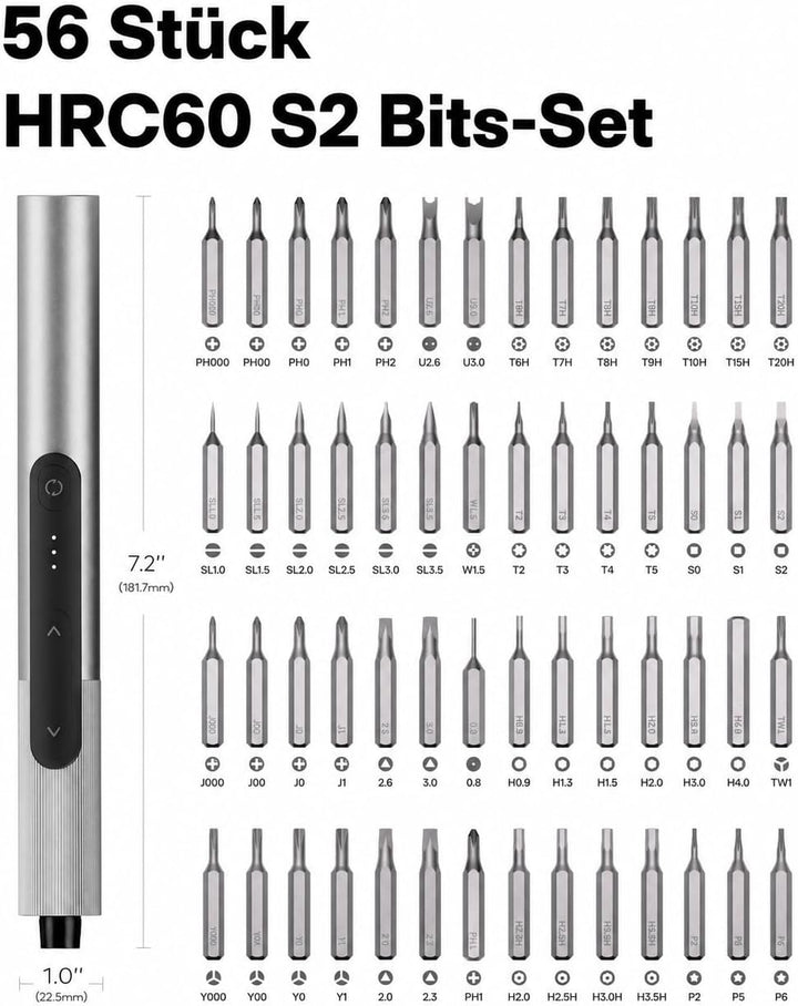 HOTO SNAPBLOQ™ S-A01 Mini Elektro Schraubendreher Set, Magnetische Präzisions-Schraubendreher Kit, 3