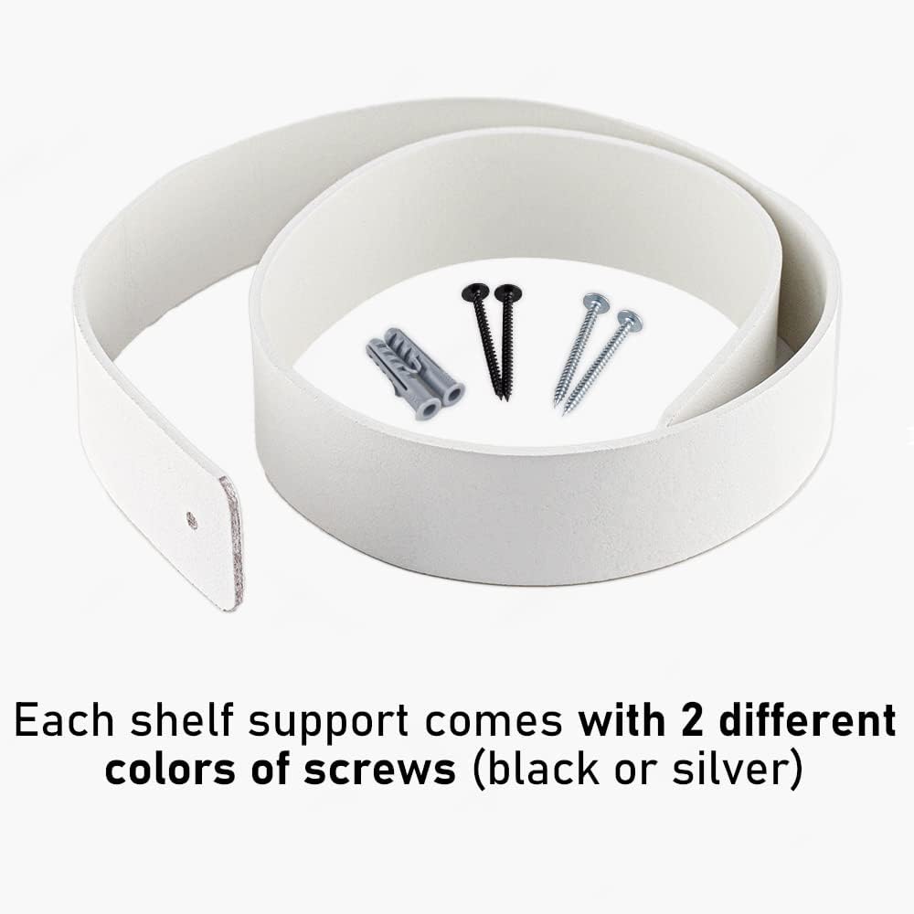 Brute Strength - Regalträger Leder - Weiss - 2 Stück - Regalstützen - Wandstützen - Regalriemen - Vo