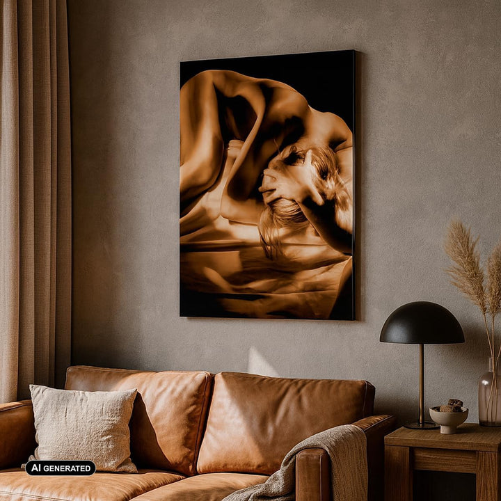 Bilder auf Leinwand Nackte Frau Akt Modell Photofitness Leinwandbild mit Rahmen 45x80cm Wandbilder D