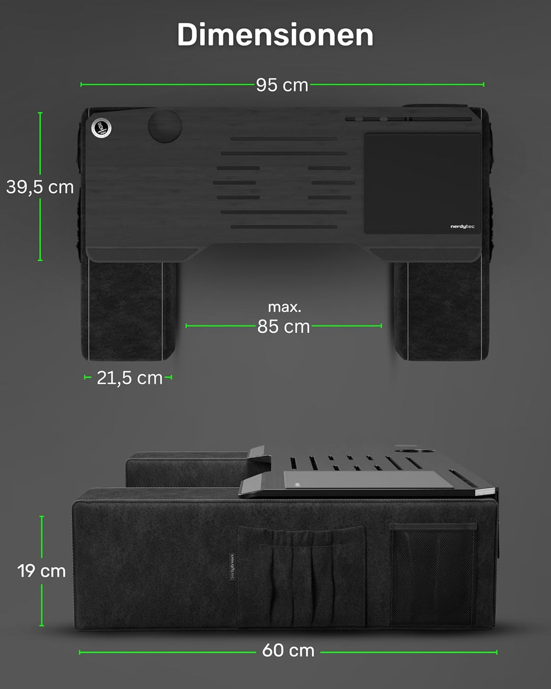 Couchmaster CYBOSS, ergonomischer Laptoptisch für Couch, Sofa und Bett, extra breiter Laptop Tisch f