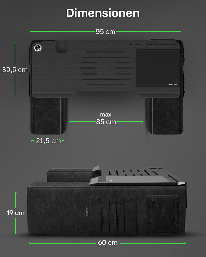 Couchmaster CYBOSS, ergonomischer Laptoptisch für Couch, Sofa und Bett, extra breiter Laptop Tisch f