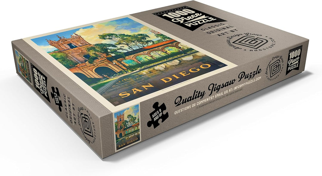San Diego, CA: Balboa Park, Vintage Poster - Premium 1000 Teile Puzzle - MyPuzzle Sonderkollektion v