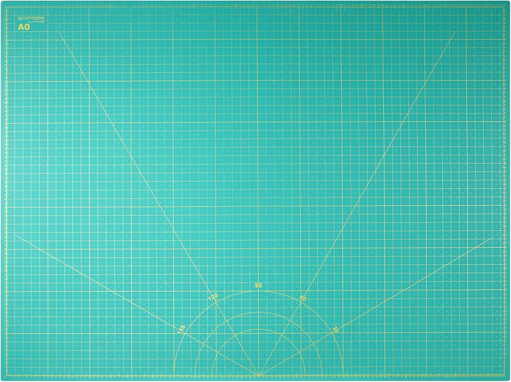 Schneidematte A0, 90x120cm, grün, 5-lagig / 3 mm, selbstheilend | Schneidunterlage beidseitig bedruc