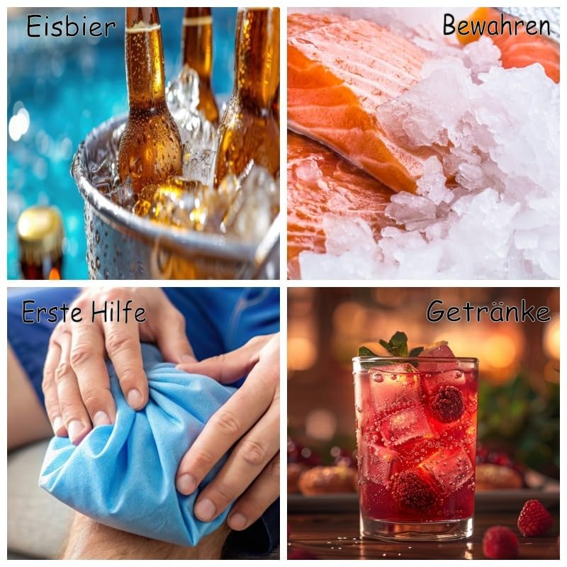 Eiswürfelmaschine Klein, 12,0 kg24H, 9 Eiswürfel in 6 Minuten, 2 Grössen von Bullet Ice, Selbstreini