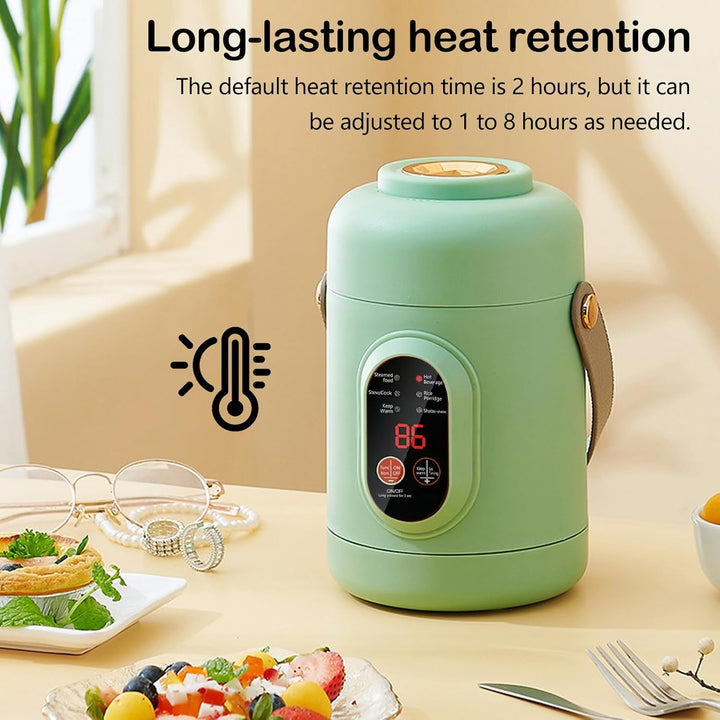 Elektrischer Hot Pot, Tragbarer Elektrischer Topf 800ML Ramen-Kocher mit 6 Modi & Timer Reise-Kochto