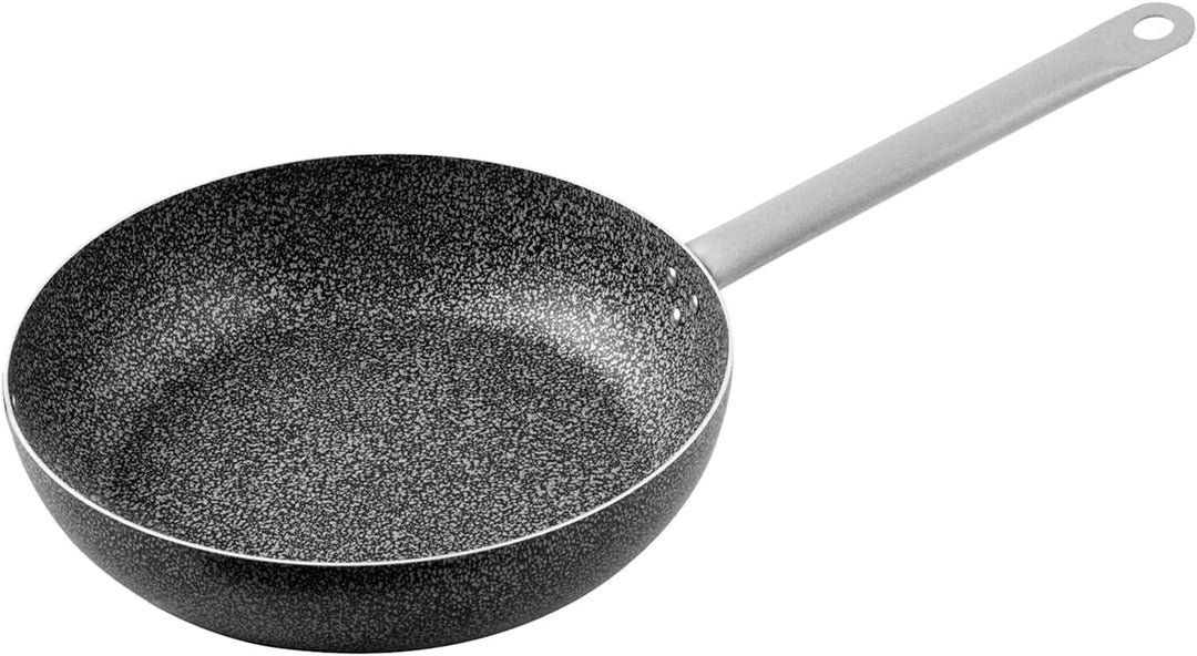 Home Family Stone Antihaft-Bratpfanne mit Griff, Stein, Schwarz/Grau, 32 cm