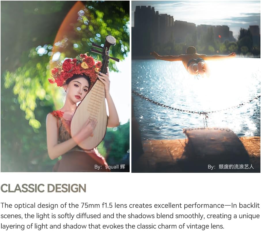 TTARTISAN 75mm f1.5 Swirly Bokeh Objektiv, manuelles Vollformat-Objektiv mit grosser Blende für M42-