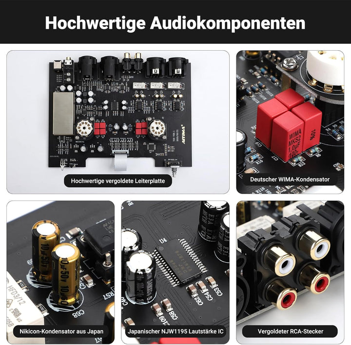 AIYIMA T20 Balanced Tube Vorverstärker LME49720 für HiFi-Heim-Audio Mini-Vakuumröhren-Vorverstärker