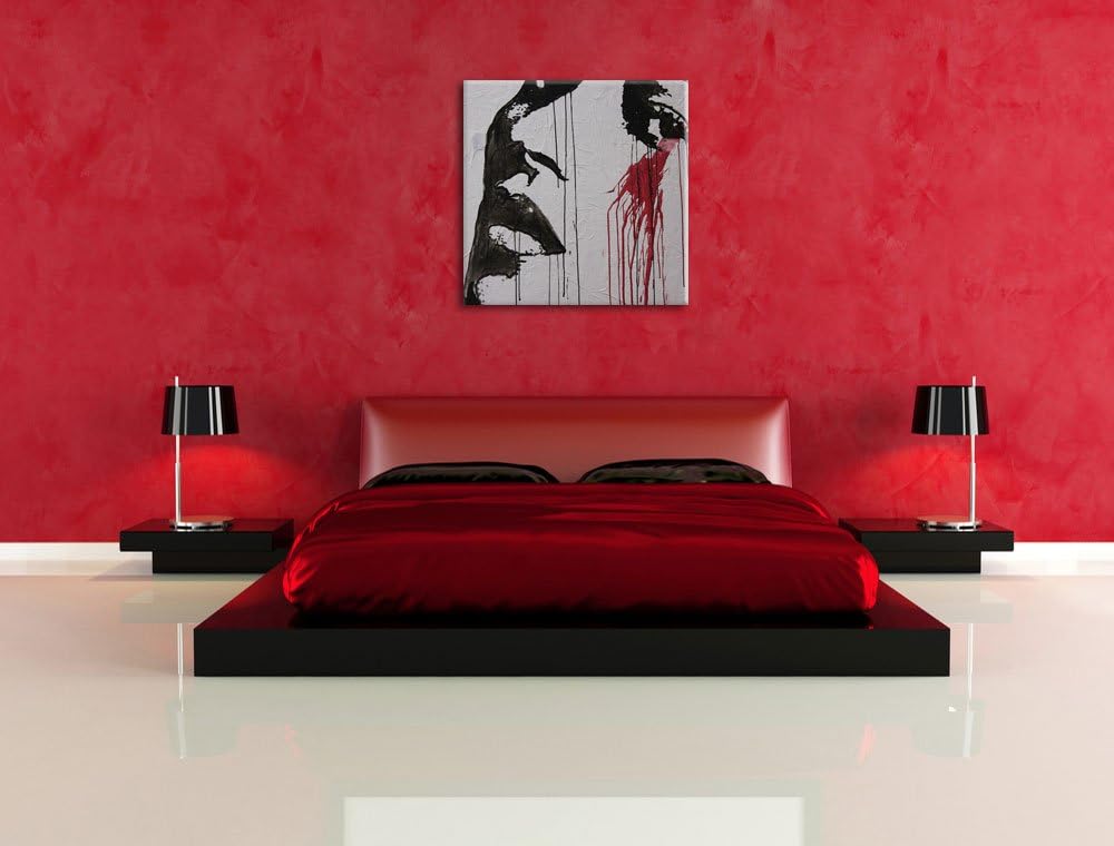 Pixxprint Abstrakt Frau, Format: 70x70 auf Leinwand, XXL riesige Bilder fertig gerahmt mit Keilrahme