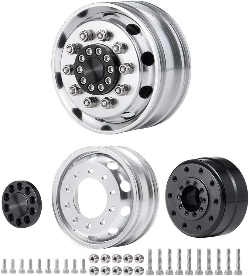 AXspeed 1/14th 4pcs/Set Metall Vorderrad Felgen Reifen Set für Tamiya Traktor Climbing Trailer Cargo