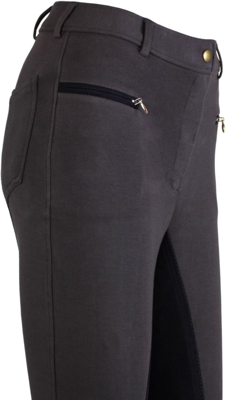 RL24 Damen Reithose Vollbesatz Flex BASICLINE 36 Dunkelgrau/Schwarz, 36 Dunkelgrau/Schwarz