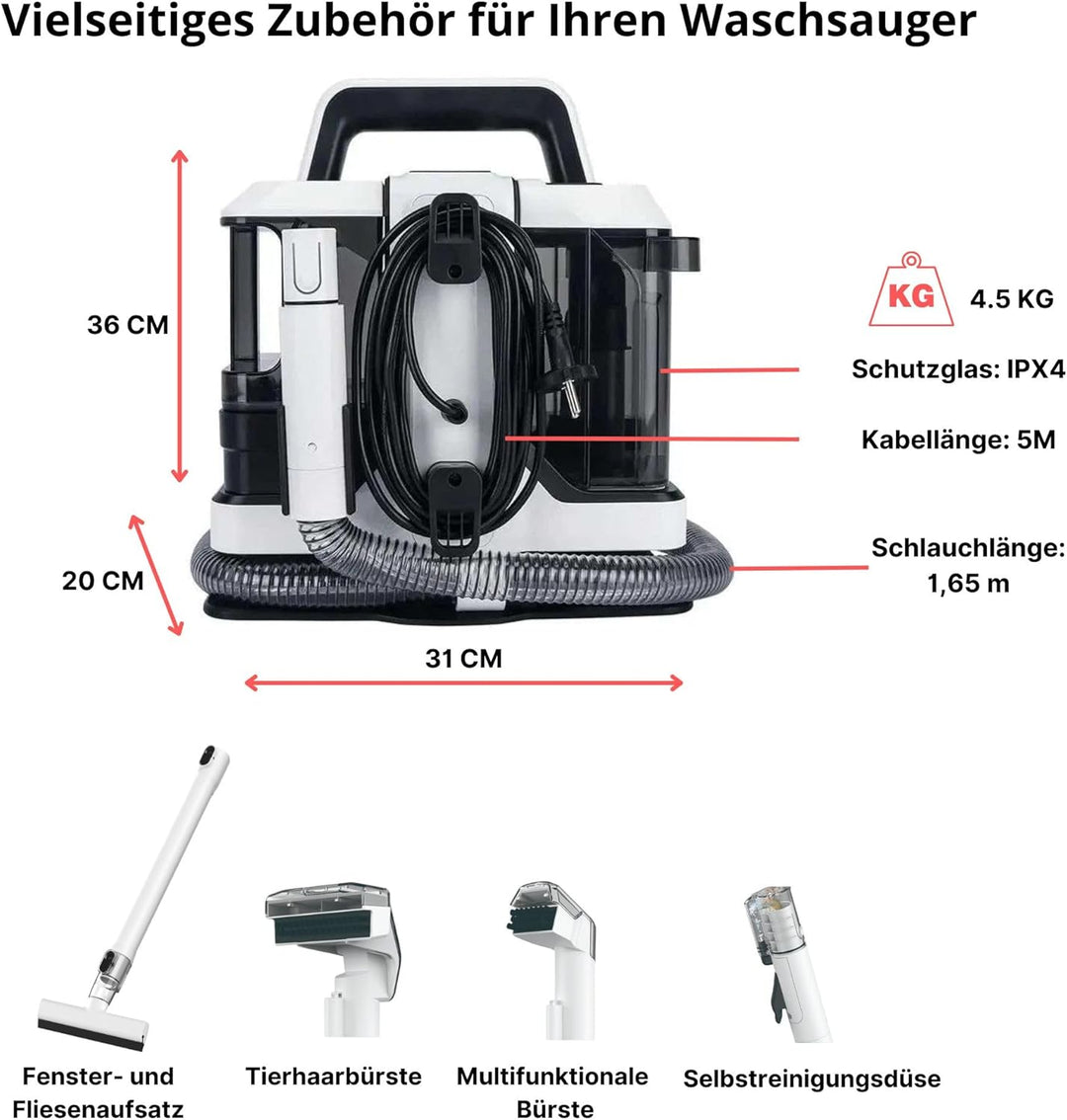 Polsterreiniger gerät - Waschsauger, Teppichreiniger, Sofa Reiniger gerät, Fleckenreiniger, Fensterr