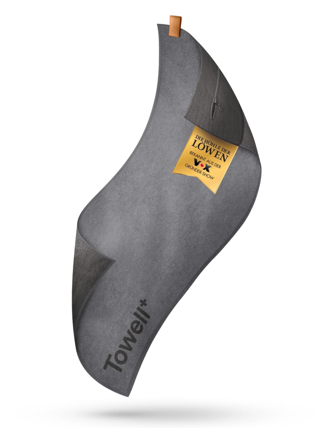 STRYVE Sporthandtuch – Das Original – Towell+ – Platinum Grey – 90 x 40 cm – Magnetclip & Rutschschu
